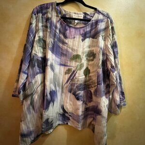 Alfred Dunner Woman 3X Floral Watercolor Blouse